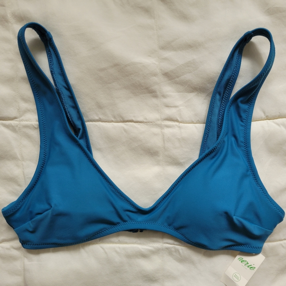 Aerie Teal Swimsuit Bikini Top Size Small